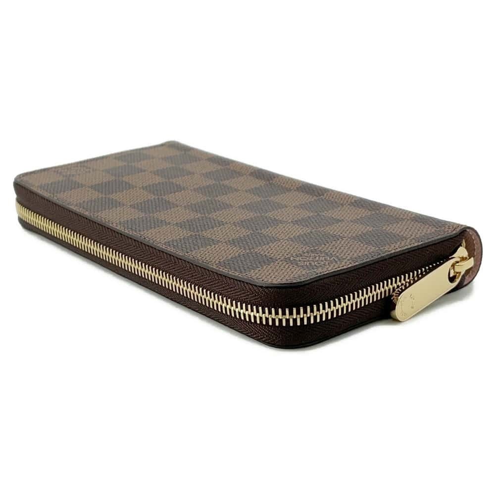 Louis Vuitton Zippy Ebene Pink Brown Long Damier Wallet Brown Pink